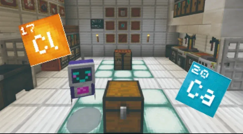マインクラフトの中でカラフルな花火が打ち上がる実験ラボ